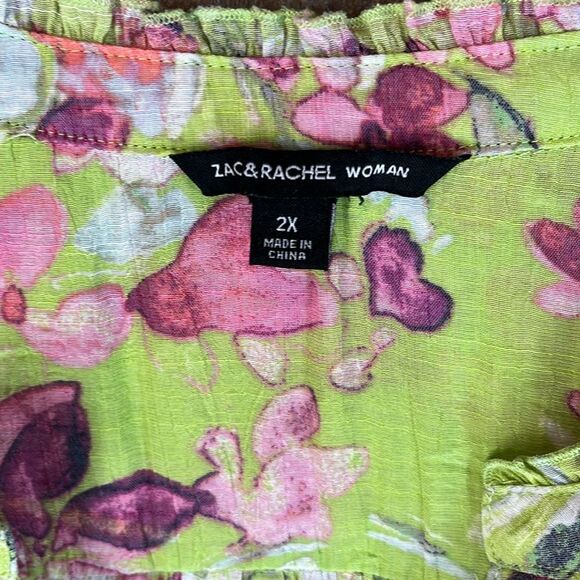 Zac & Rachel Woman Top Floral Flowy Size 2X - Picture 3 of 10